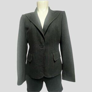 Anne Klein Pinstripe Rayon/Wool Blender Blazer Suit Jacket